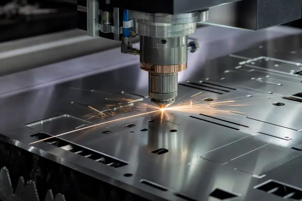 CNC laser cutting stainless steel sheet metal for custom fabrication